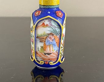 アンティーク嗅ぎタバコ瓶 中国 1950年頃 手描き 桜の花 嗅ぎタバコ瓶