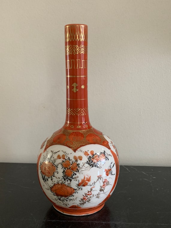 Antique Japanese Kutani Ware Porcelain Vase - Etsy