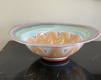 Mackenzie Childs Brittany Pattern 14 3/8" Huge Serving Bowl