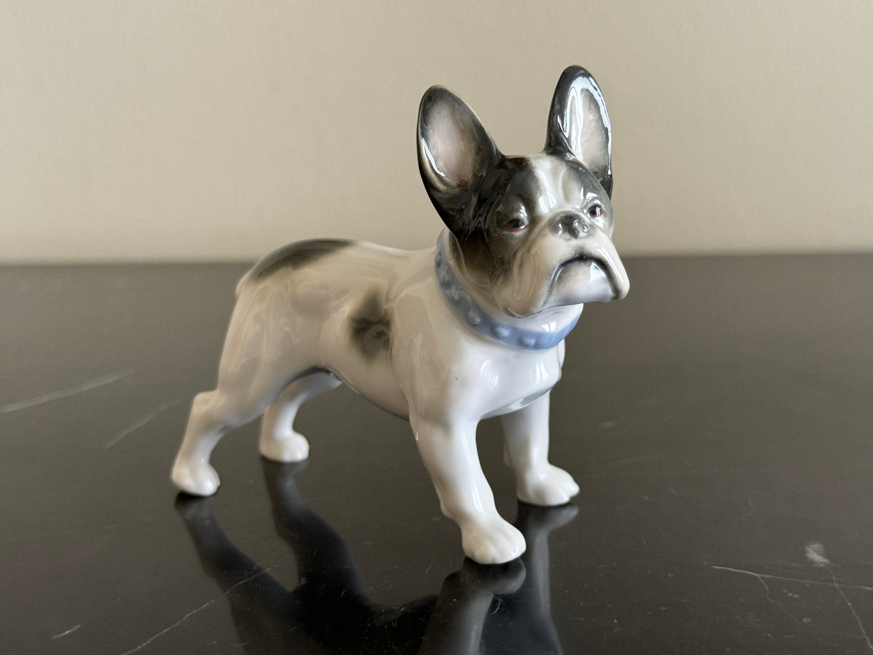 Superb Metzler & Ortloff Germany Vintage Porcelain French Bulldog
