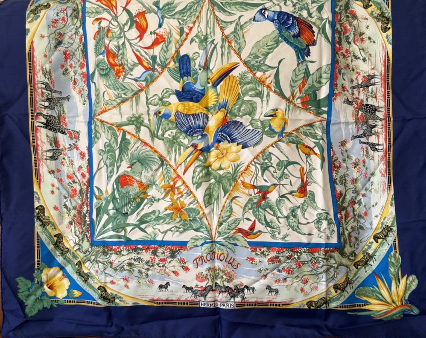 Hermes Paris Tropiques 100% Silk 35