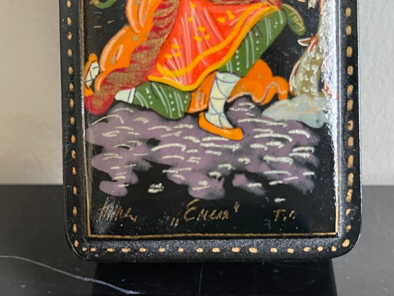 Russian Signed Rectangular Lacquer Box - image 2