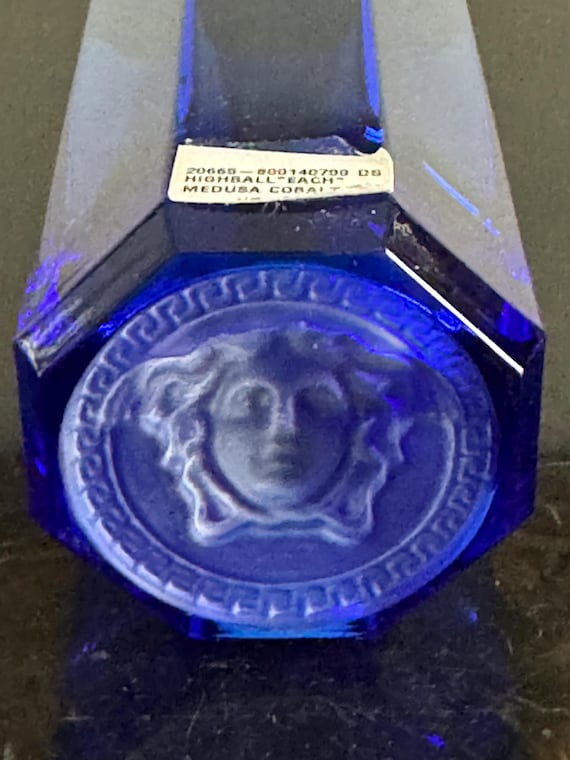 Rosenthal Versace Lumiere Crystal Etched Medusa Cobalt Blue Rosenthal Versace Lumiere Crystal Etched Medusa Cobalt Blue