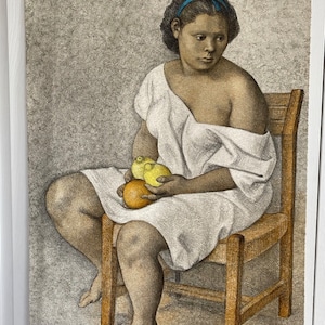 Francisco Zuniga Muchacha con Limones (Girl with Lemons) Signed Color Lithograph