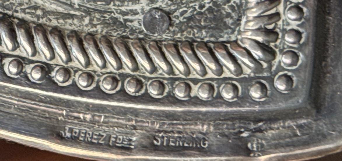ヴィンテージスペイン製スターリングシルバー J. ペレス 大型フォト