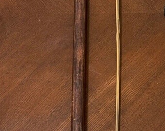 Antique Wood Cane Walking Stick with Heavy Eagle Handle *