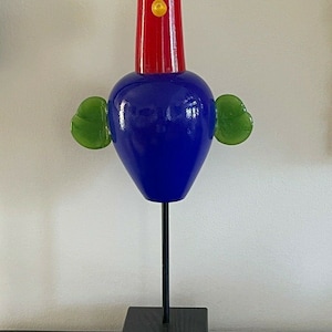 SKRUF Sweden Glass Bird Hand Blown Glass Sculpture by Eva-Lena Martinson 17 5/8"