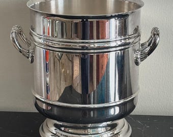 Vintage Christofle France Silver Plated 9" Tall Ice Bucket