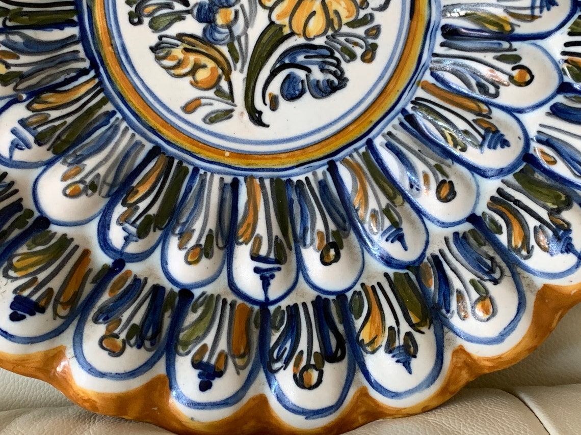 Vintage Spanish Majolica Wall Plates Hand Painted in Talavera Etsy