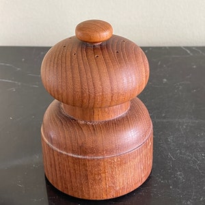 Vintage Dansk Denmark 5" Tall Teak Wood Salt Shaker and Pepper Mill Grinder