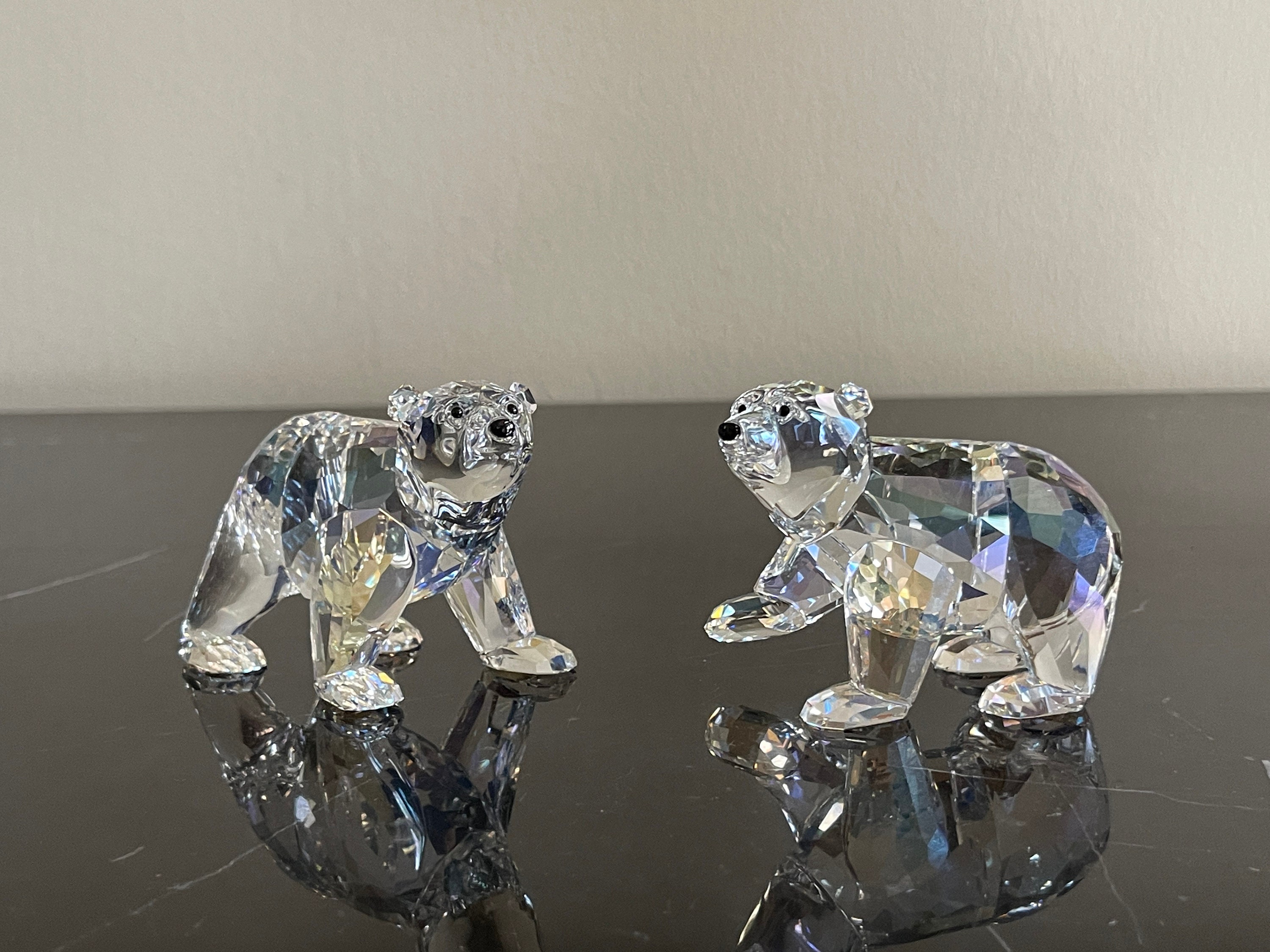 Swarovski Crystal Polar Bear Cubs Figurines in Original Box