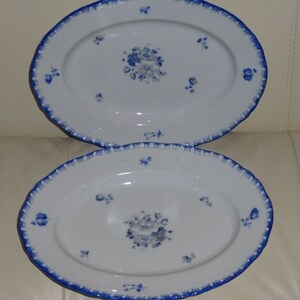 2 Antique Bohemia Pottery Personal Trays 9" Long By 6 5/8" Wide
