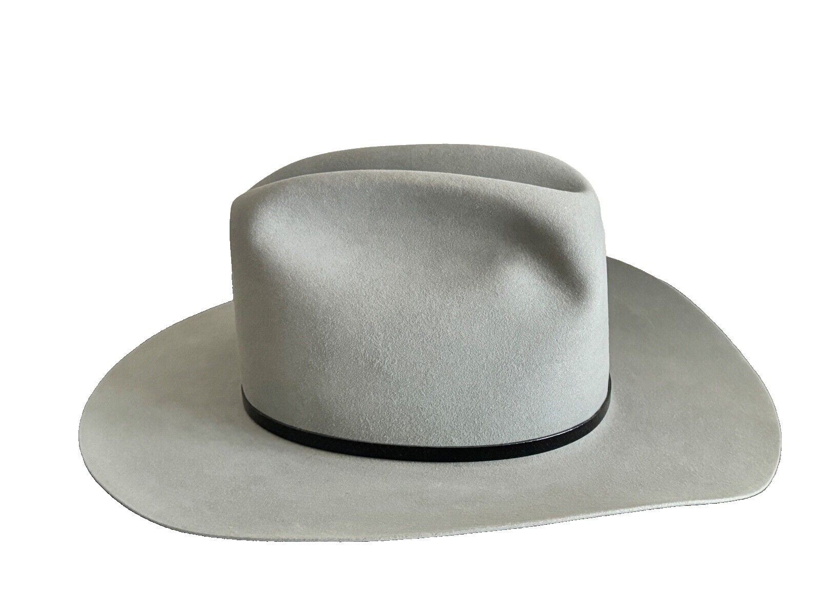 Haas Vintage Western Resistol Cowboy Hat Self Conforming 4X Beaver Silver 7 1/8 1970s Resistol HI-7 Silverbelly Beaver Cowboy Hat: 3X  main image 2