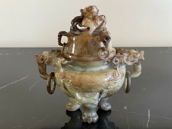 Fine Antique Chinese Carved Jade Tripod Incense Burner Censer - Etsy