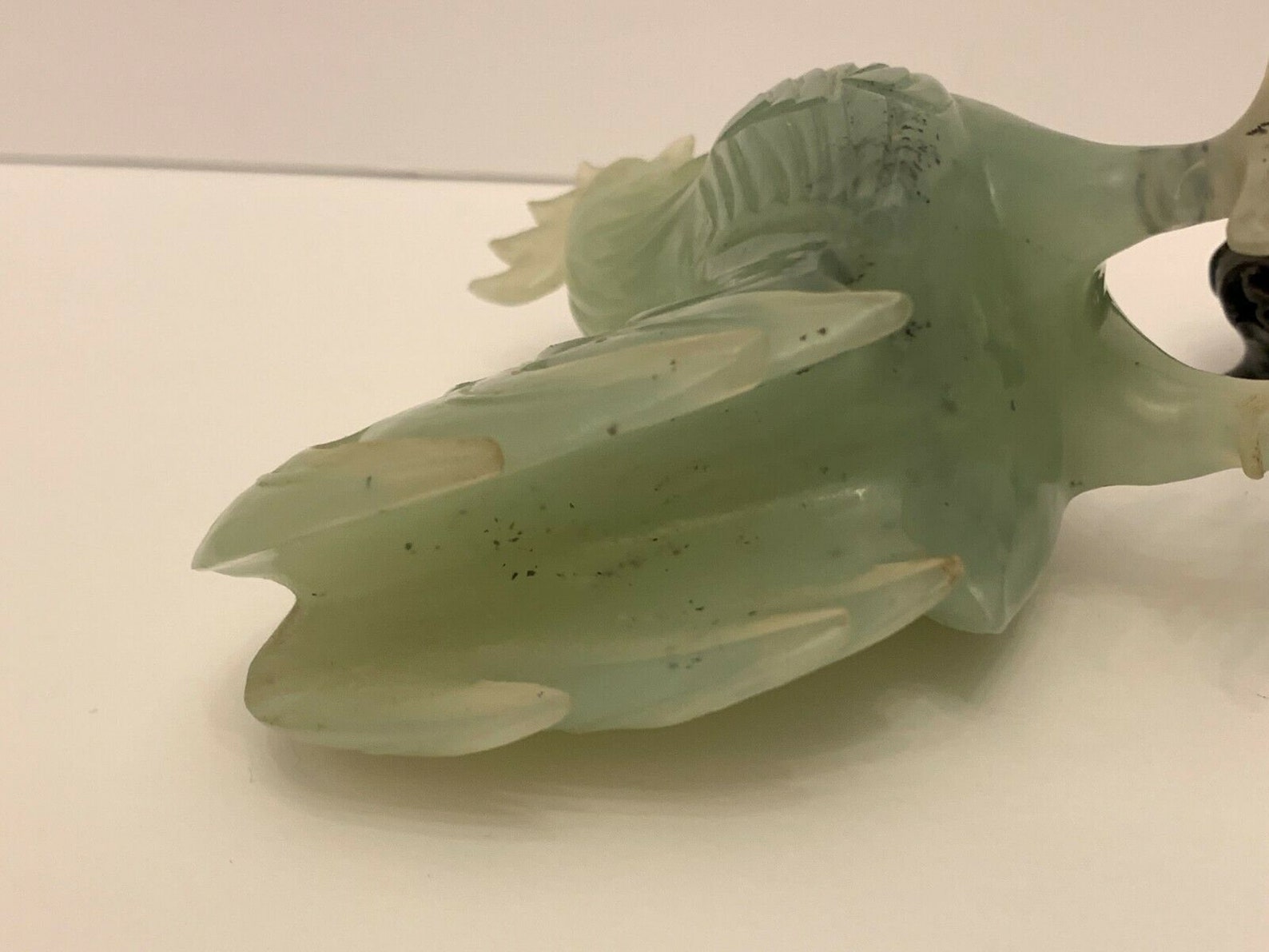 Antique Chinese Carved Green Jade Rooster Statue Sculpture Etsy