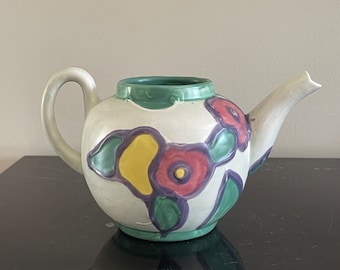 Vintage Julie Sanders Cyclamen Pottery Mug | Butter Yellow Ceramic