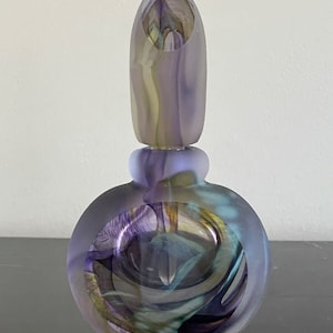 Andrew Shea Faceted Purple Blueish Swirl Decorative Perfume Bottle