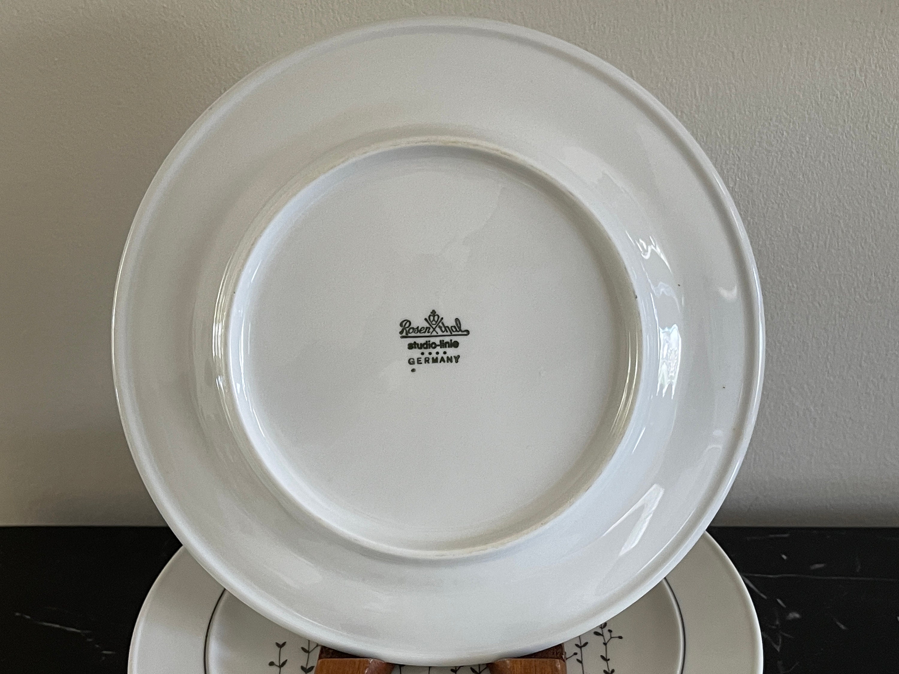 Rosenthal Studio Linie Polar Flower Pattern Set of 7 Salad Plates