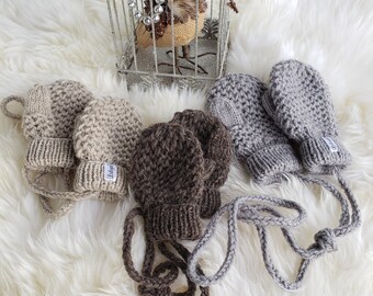 Mittens With String Etsy