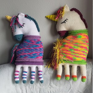 Unicorn, knitted unicorn toy/pillow, crochet unicorn toy,