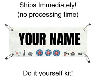 Chicago 26.2 Yell my name race bib topper kit! Race Name Tag Kit, Marathon Name bib