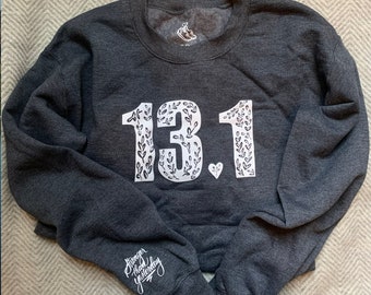 13.1 half marathoner sweatshirt, stronger than yesterday