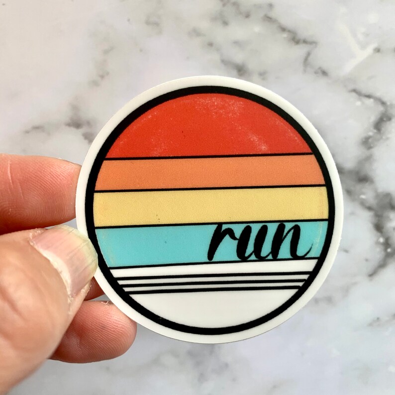 Retro Run Sticker, Sticker for Runner, Run Planner Sticker, Runner ...