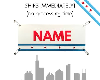 Chicago 26.2 Yell my name marathon bib topper kit! Race Name Tag Kit, Marathon Name bib, Chicago Flag Name Bib