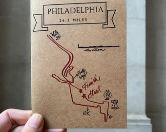 Philadelphia 26.2, Philly 26.2 card, marathon gift, marathon runner, marathon present, marathon finisher, runner, marathon Philadelphia