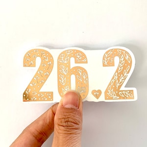 26.2 sticker, marathon runner sticker, 26.2 decal, gold foil marathon sticker, marathon gift, marathon running