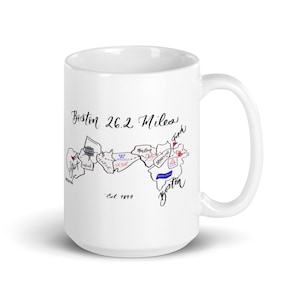 Boston 26.2 mug, Boston 2022 Gift for marathoner, Mug for runner, Marathon Gifts, Cross Country gift, running gift, marathon gift
