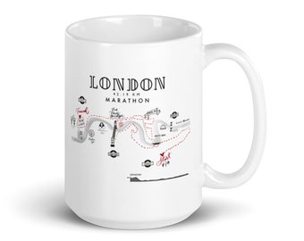 London 26.2 run map mug , London 26.2 mug, London 26.2, London 2022 marathon cup, Gift for marathon London finisher