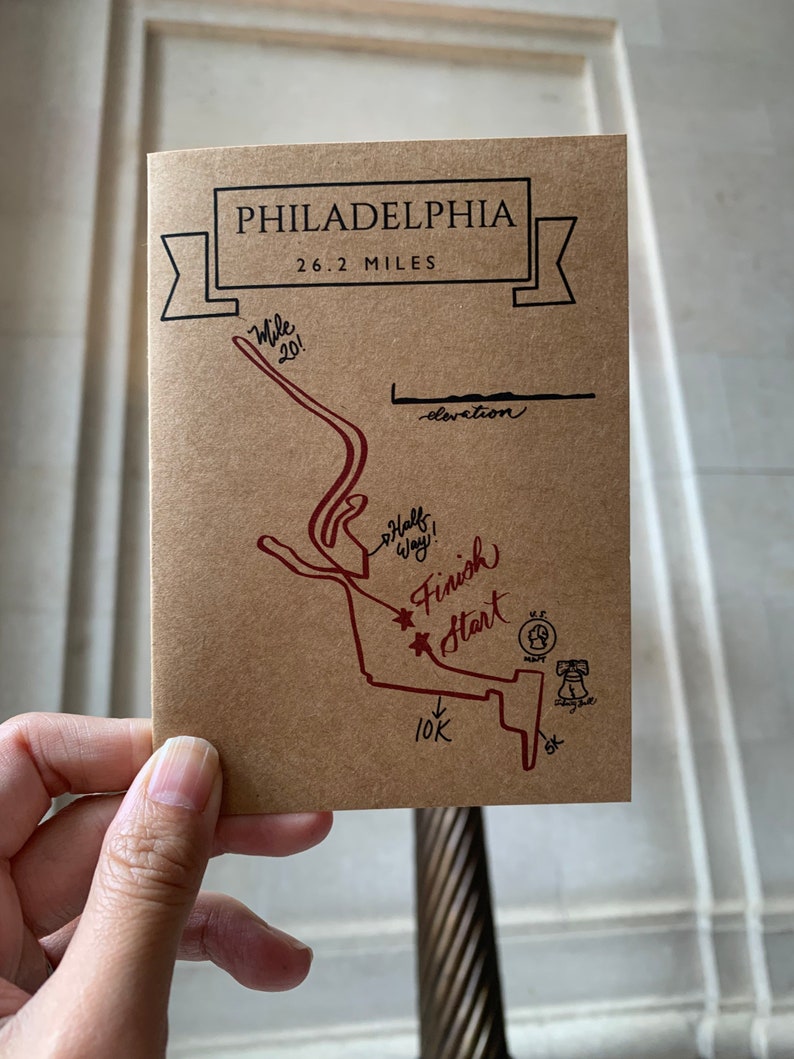Philadelphia 26.2, Philly 26.2 Card, Marathon Gift, Marathon Runner ...
