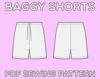 Mens Shorts Pattern Etsy