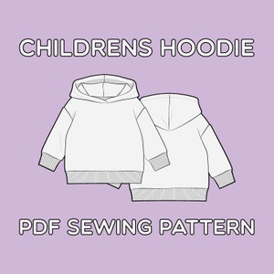 Children&#39;s Boxy Hoodie PDF Sewing Pattern Sizes 0-3M to T7