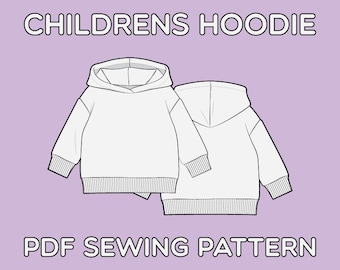 Children's Boxy Hoodie PDF Sewing Pattern Sizes 0-3M to T7