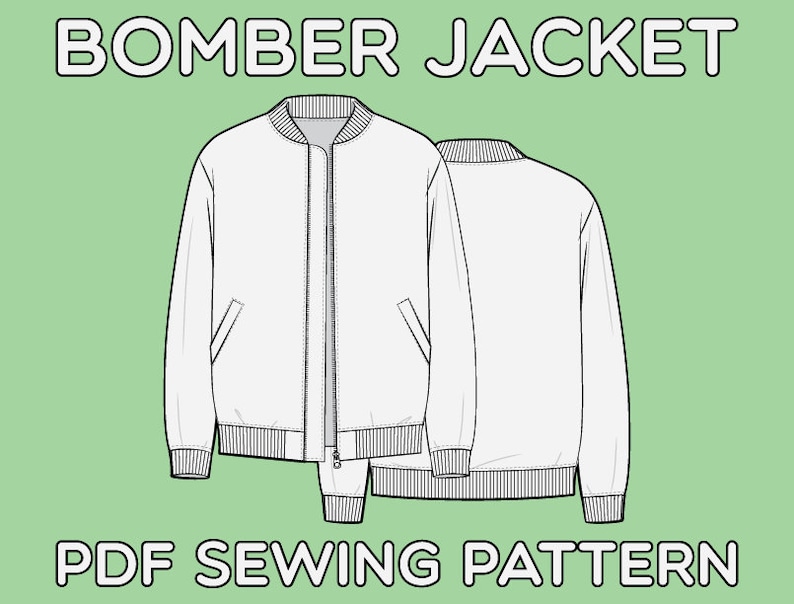 Bomber Jacket PDF Sewing Pattern Sizes XS / S / M / L / XL Etsy UK