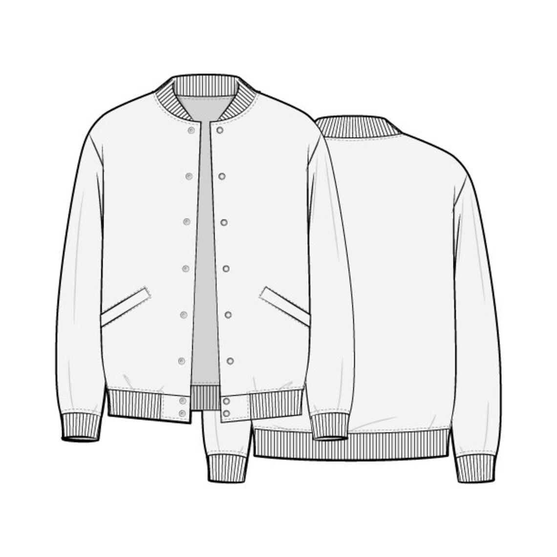 Varsity Jacket PDF Sewing Pattern Sizes XS / S / M / L / XL Etsy