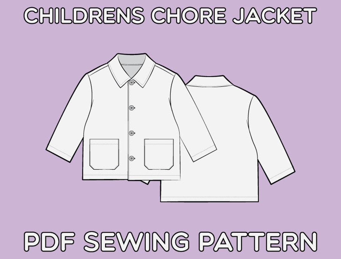 Children's Chore Jacket PDF Sewing Pattern Sizes 03M / Etsy Canada