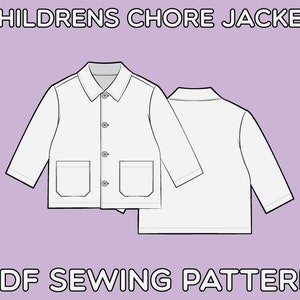 Children's Chore Jacket PDF Sewing Pattern Sizes 0-3M / 3-6M / 6-9M / 9 ...
