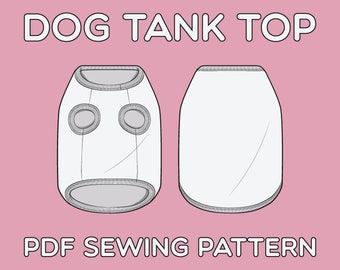 Dog Tank Top PDF Sewing Pattern Sizes XS / S / M / L / XL