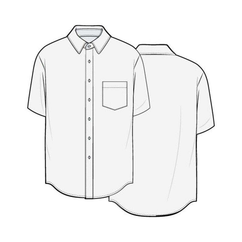 Oversized Short Sleeve Button up Shirt PDF Sewing Pattern Etsy