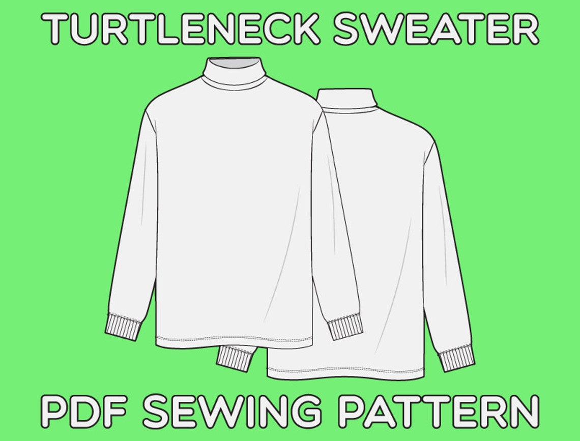 Turtleneck PDF Sewing Pattern Sizes XS / S / M / L / XL - Etsy