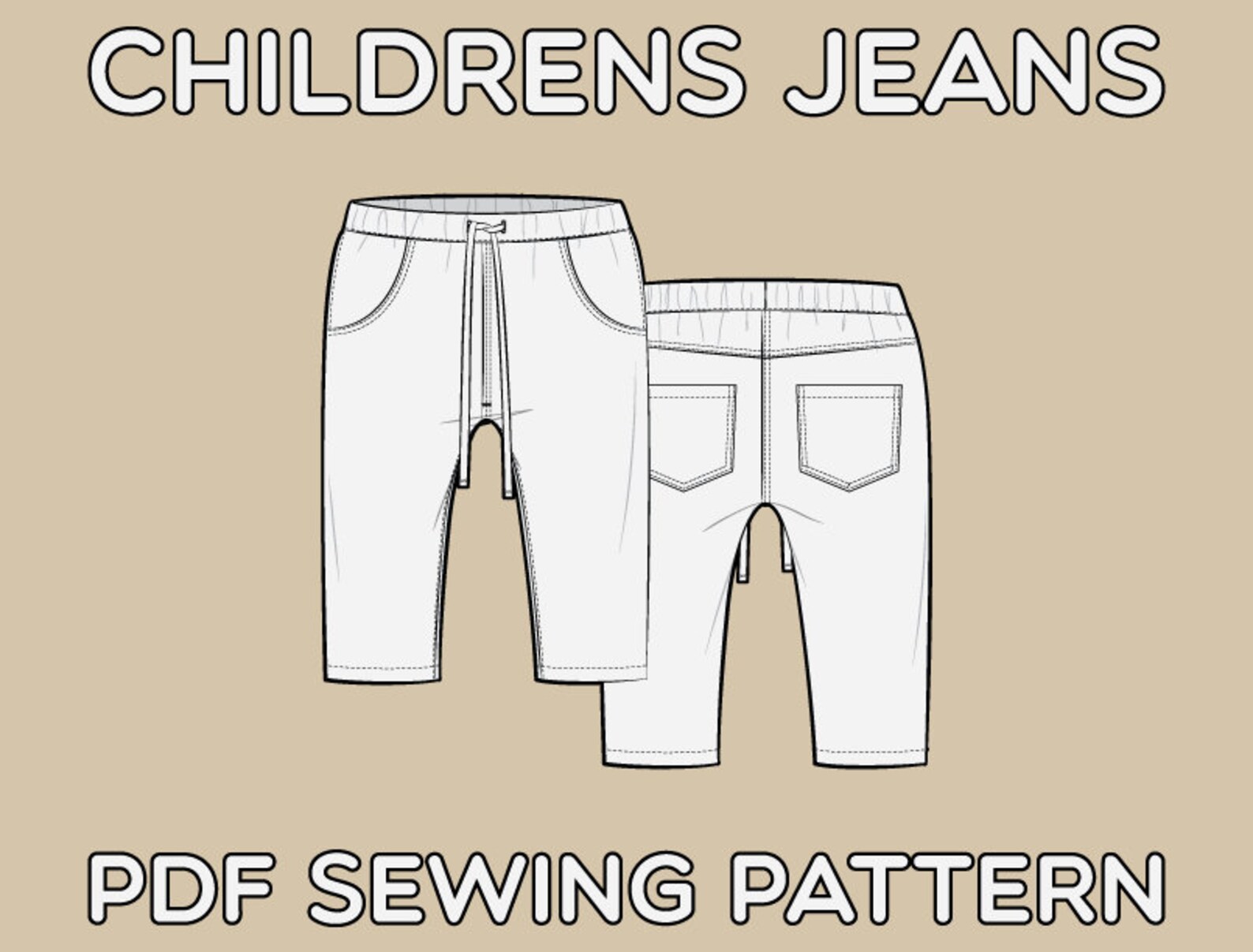 Children's Jeans PDF Sewing Pattern Sizes 03M / 36M / Etsy