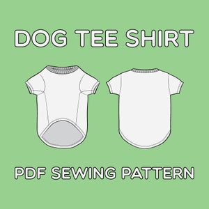 Tee shirt chien PDF Patron de couture tailles XS / S / M / L / XL / 2XL