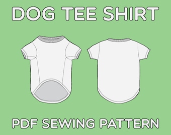 Dog Tee Shirt PDF Sewing Pattern Sizes XS / S / M / L / XL / 2XL