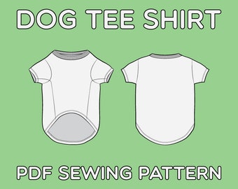 Dog Tee Shirt PDF Sewing Pattern Sizes XS / S / M / L / XL / 2XL