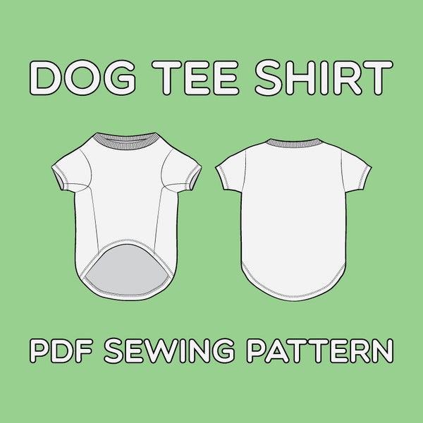 Dog Tee Shirt PDF Sewing Pattern Sizes XS / S / M / L / XL / 2XL