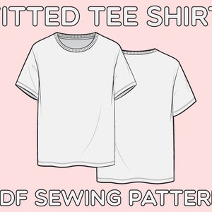 Oversize Tee Shirt Pdf Sewing Pattern Sizes Xs S M L Etsy