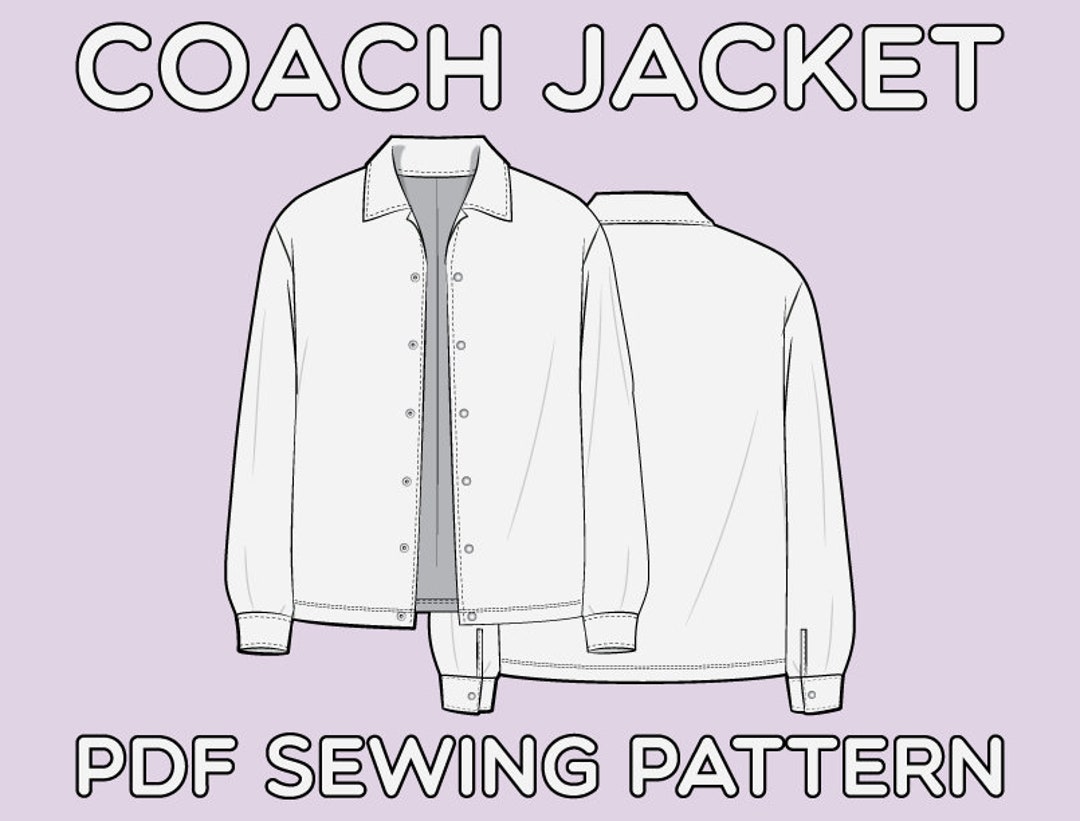 Coach Jacket PDF Sewing Pattern Sizes XS / S / M / L / XL - Etsy